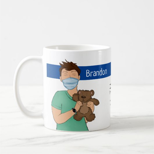 小児パーソナライズされたナース開業医 コーヒーマグカップ (左)