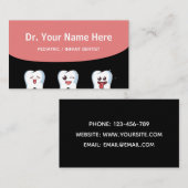 小児乳児歯医者キッズドクおもしろいター歯 名刺 (正面/裏面)