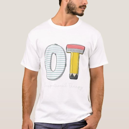 小児作業療法 かわいい鉛筆 学校 Tシャツ (正面)