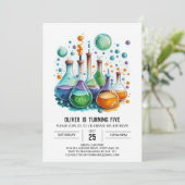 小児化学実験科学者誕生日 招待状 (スタンド正面)