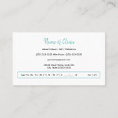 小児医師マザーロッキングベビー予防接種 予約カード (裏面)