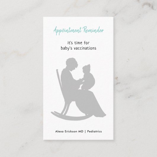 小児医師マザーロッキングベビー予防接種 予約カード (正面)