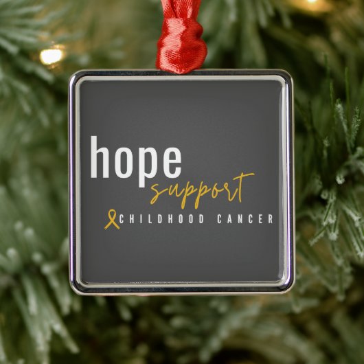 小児期がんの希望がクリスマス装飾品を支える メタルオーナメント (ツリー)