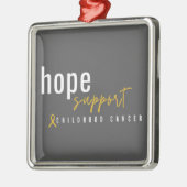 小児期がんの希望がクリスマス装飾品を支える メタルオーナメント (左)