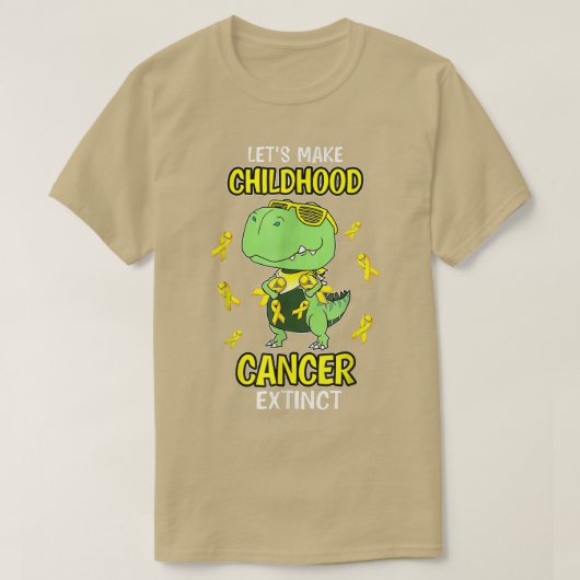 小児期がんの絶滅した恐竜の子供を作る Tシャツ (デザイン正面)