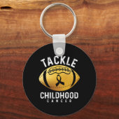 小児期がん野球リボン小児期に取り組む キーホルダー (正面)