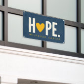 小児期がんHOPEハートバナー屋外標識 横断幕 (ビルの外側)