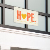小児期がんHOPEハートバナー屋外標識 横断幕 (ビルの外側)