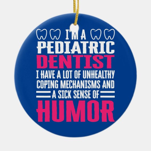 小児歯科医アパレル可愛い歯おもしろい歯医 セラミックオーナメント (正面)