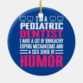 小児歯科医アパレル可愛い歯おもしろい歯医 セラミックオーナメント (裏面)