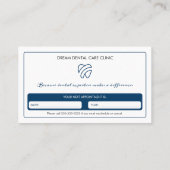 小児歯科医 |エレガントアポイントメントカード 予約カード (裏面)