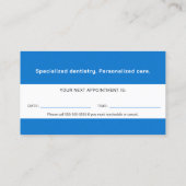小児歯科医 |歯科診療 予約カード (裏面)