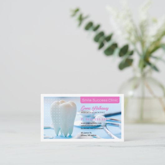 小児歯科医 |歯科診療 名刺 (スタンド正面)