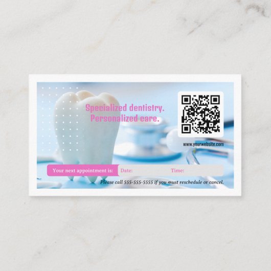 小児歯科医 |歯科診療 名刺 (裏面)