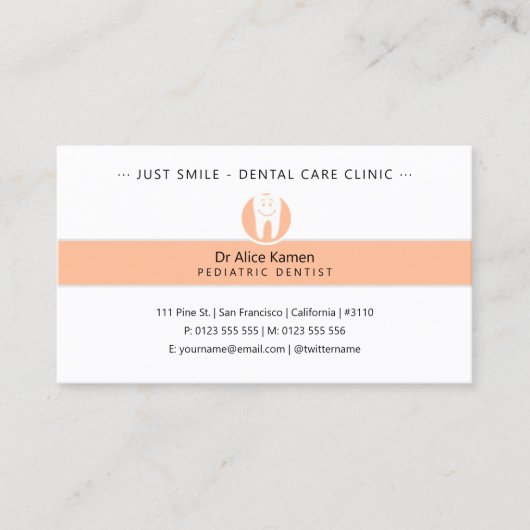 小児歯科医 |歯科診療 名刺 (正面)