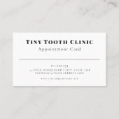 小児歯科歯科キッズアポイントメントカード 名刺 (裏面)