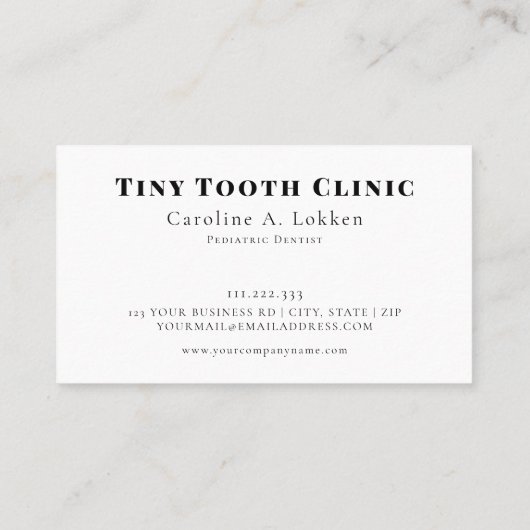 小児歯科歯科キッズティースドクター 名刺 (裏面)