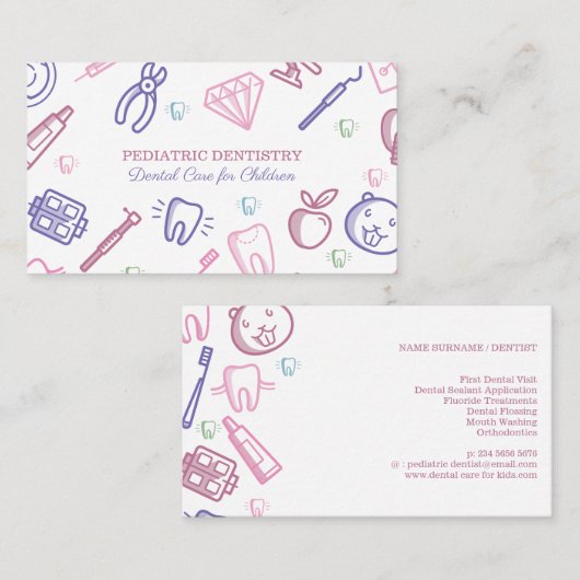 小児歯科気に歯科 名刺 (正面/裏面)