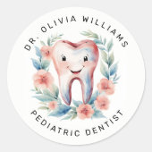 小児歯科赤面水色 ラウンドシール (正面)