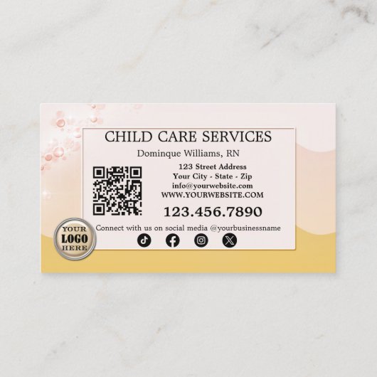 小児気にナース保育写真 名刺 (裏面)