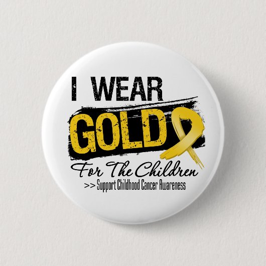 小児用がんのリボン 缶バッジ (正面)