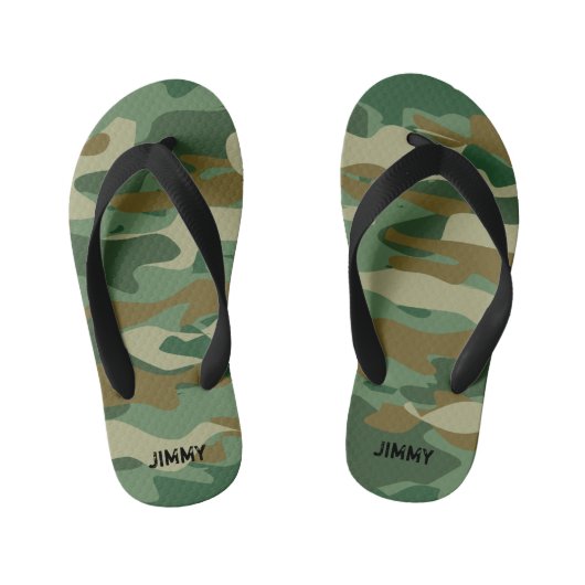 小児用の従軍迷彩柄ビーチサンダル キッズビーチサンダル (フットベッド)