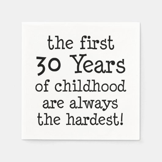 小児用ナプキンの最初の30年間 スタンダードカクテルナプキン (正面)