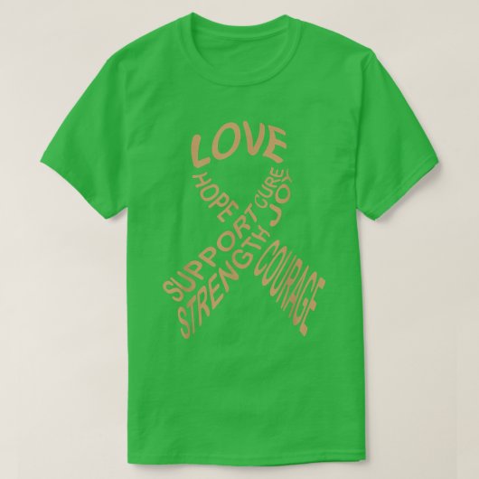 小児癌と闘うがんリボン1074 Tシャツ (デザイン正面)