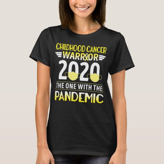 小児癌の戦士2020一つのパンデミック Tシャツ (正面)