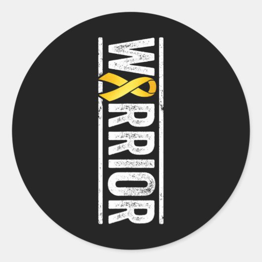 小児癌の戦士 – 小児黄金の倉庫群 ラウンドシール (正面)