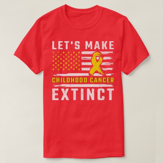小児癌を絶滅した小児癌にしよう Tシャツ (デザイン正面)