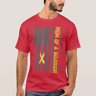 小児癌アメリカ国旗の母の戦士チリ Tシャツ
