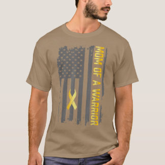 小児癌アメリカ国旗の母の戦士チリ Tシャツ