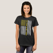 小児癌アメリカ国旗彼女の戦いは私のイチジク Tシャツ (正面フル)