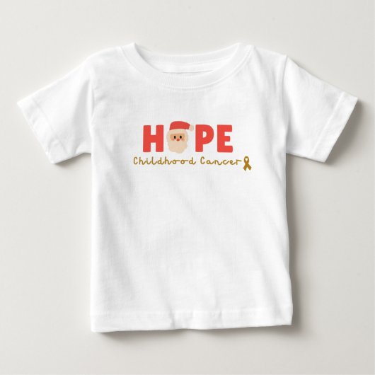 小児癌クリスマスサンタベビーTシャツ ベビーTシャツ (正面)