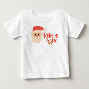 小児癌クリスマスホリデーベビーTシャツ ベビーTシャツ