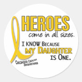 小児癌ヒーローすべてのサイズ1娘 ラウンドシール (正面)