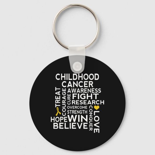 小児癌認識度ウォークリボン キーホルダー (正面)