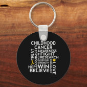 小児癌認識度ウォークリボン キーホルダー (正面)