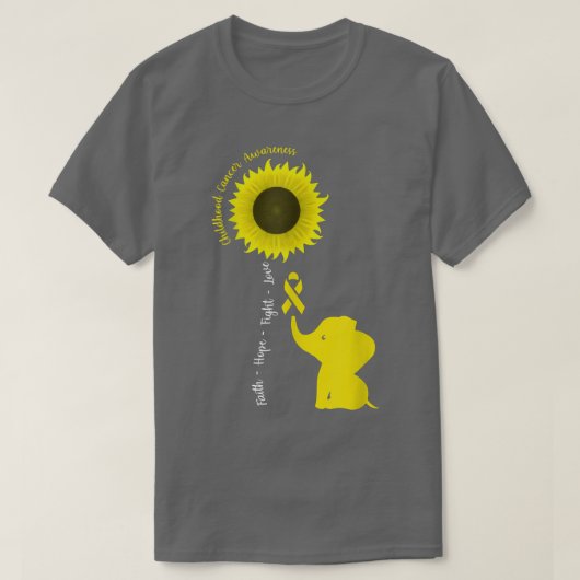 小児癌認識度ゾウひまわり少年 Tシャツ (デザイン正面)