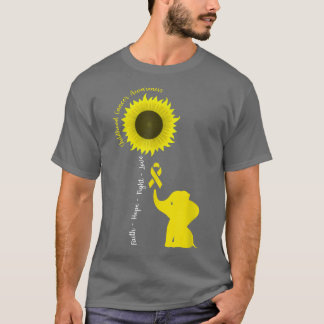 小児癌認識度ゾウひまわり少年 Tシャツ