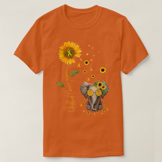 小児癌認識度ゾウひまわり少年 Tシャツ (デザイン正面)