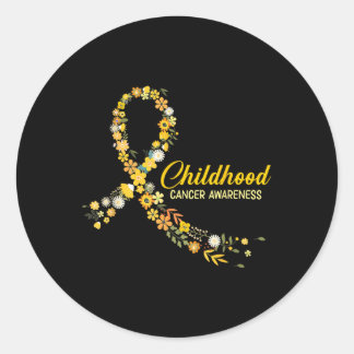 小児癌認識度ヒッピー花金ゴールドリブ ラウンドシール