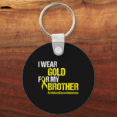 小児癌認識度ブラザーイエローリボン キーホルダー (正面)