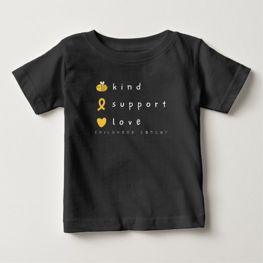 小児癌認識度ベビーかわいいTシャツ ベビーTシャツ (正面)