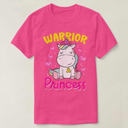 小児癌認識度ユニコーン戦士プリンセス Tシャツ (デザイン正面)