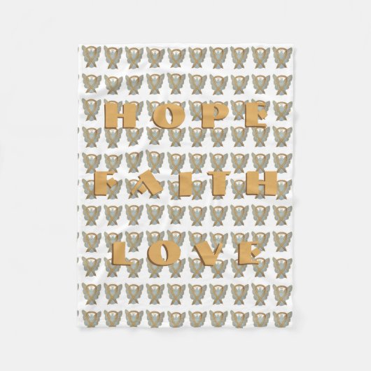 小児癌認識度リボンエンジェルブランケット フリースブランケット (正面)