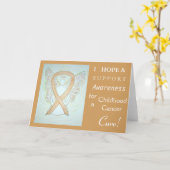 小児癌認識度リボン挨拶カード カード (黄色い花)