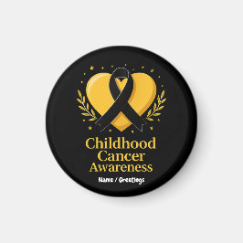 小児癌認識度戦士金ゴールドハート マグネット