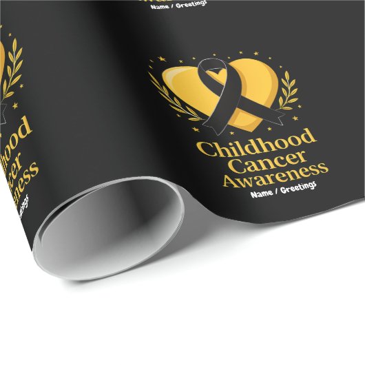 小児癌認識度戦士金ゴールドハート ラッピングペーパー (ロールコーナー)